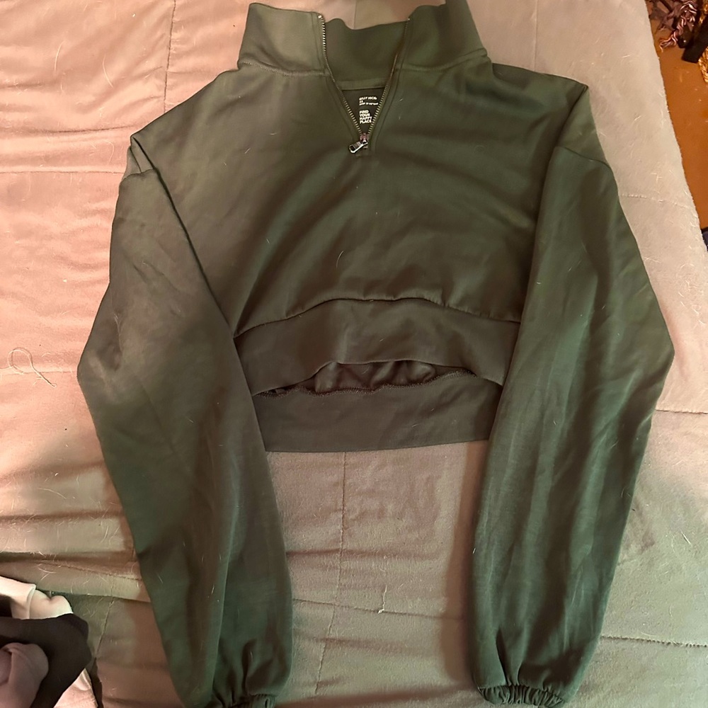 gilly hicks athletic cropped zip sweatshirt